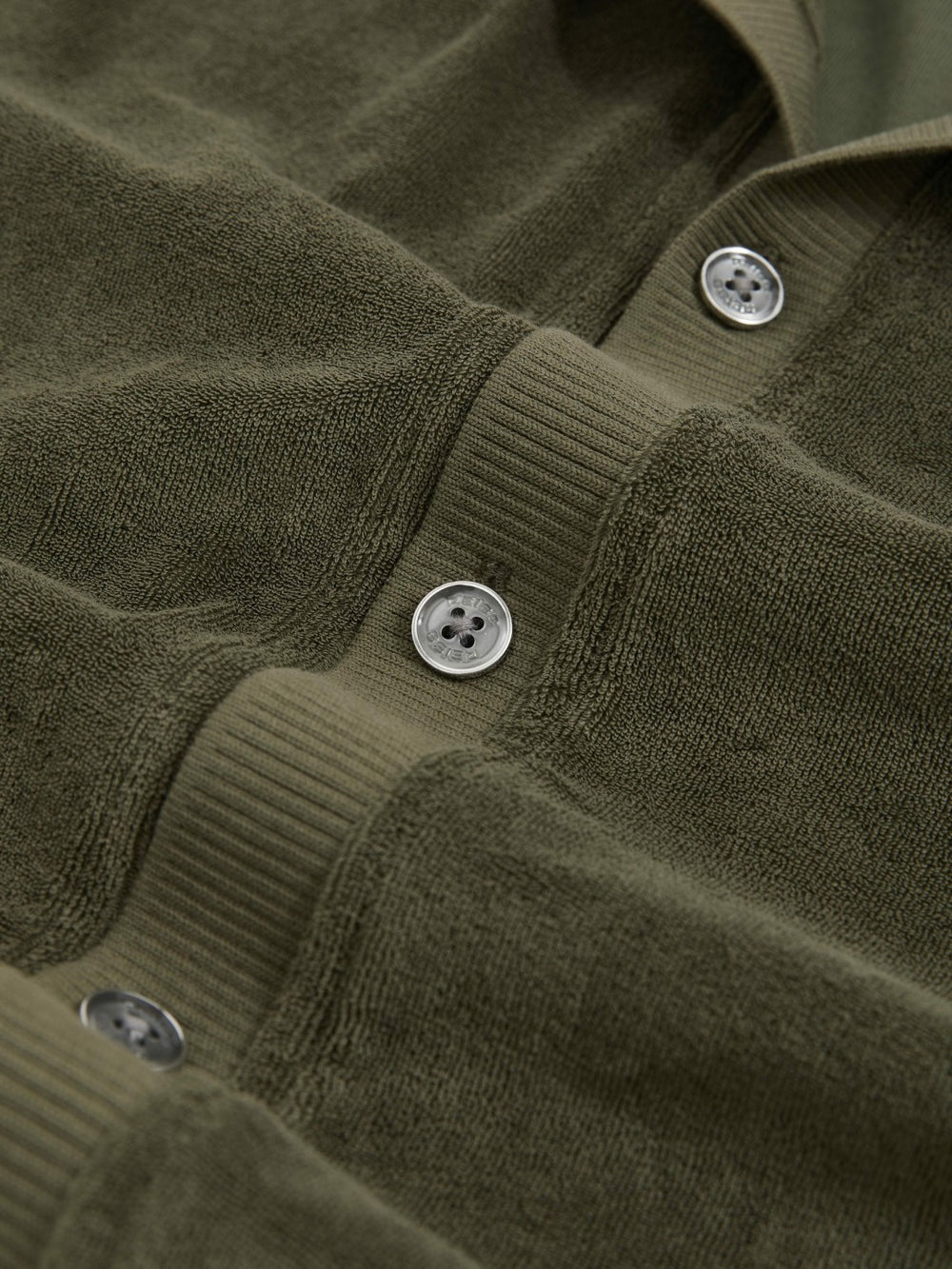 Cotton Blend Towelling Shirt Green | Men