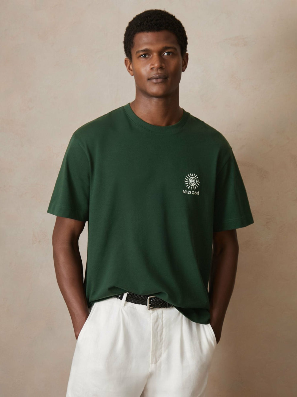 | Ché Cotton Palm-Tree T-Shirt Green | Men