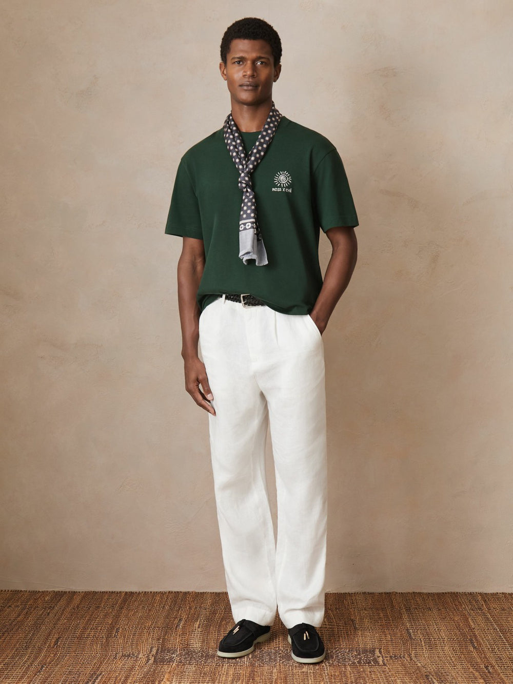 | Ché Cotton Palm-Tree T-Shirt Green | Men