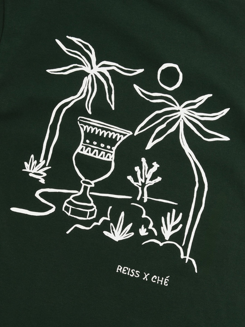 | Ché Cotton Palm-Tree T-Shirt Green | Men