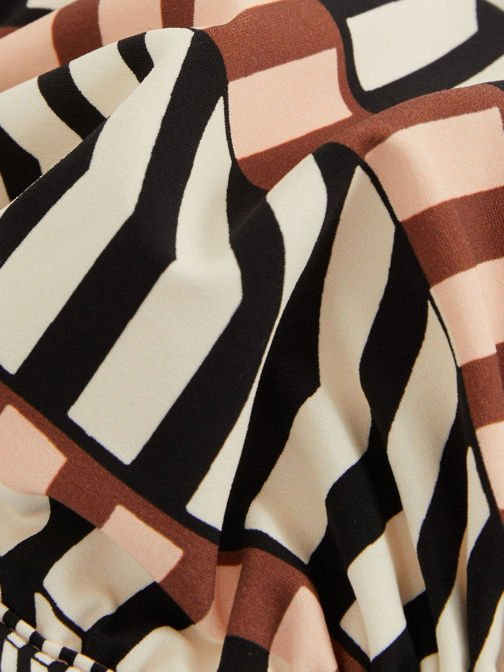 Chevron Stripe Underwired Bikini Top Black/Brown | Women