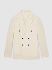 Linen Double-Breasted Suit Slim-Fit Blazer Stone | Men