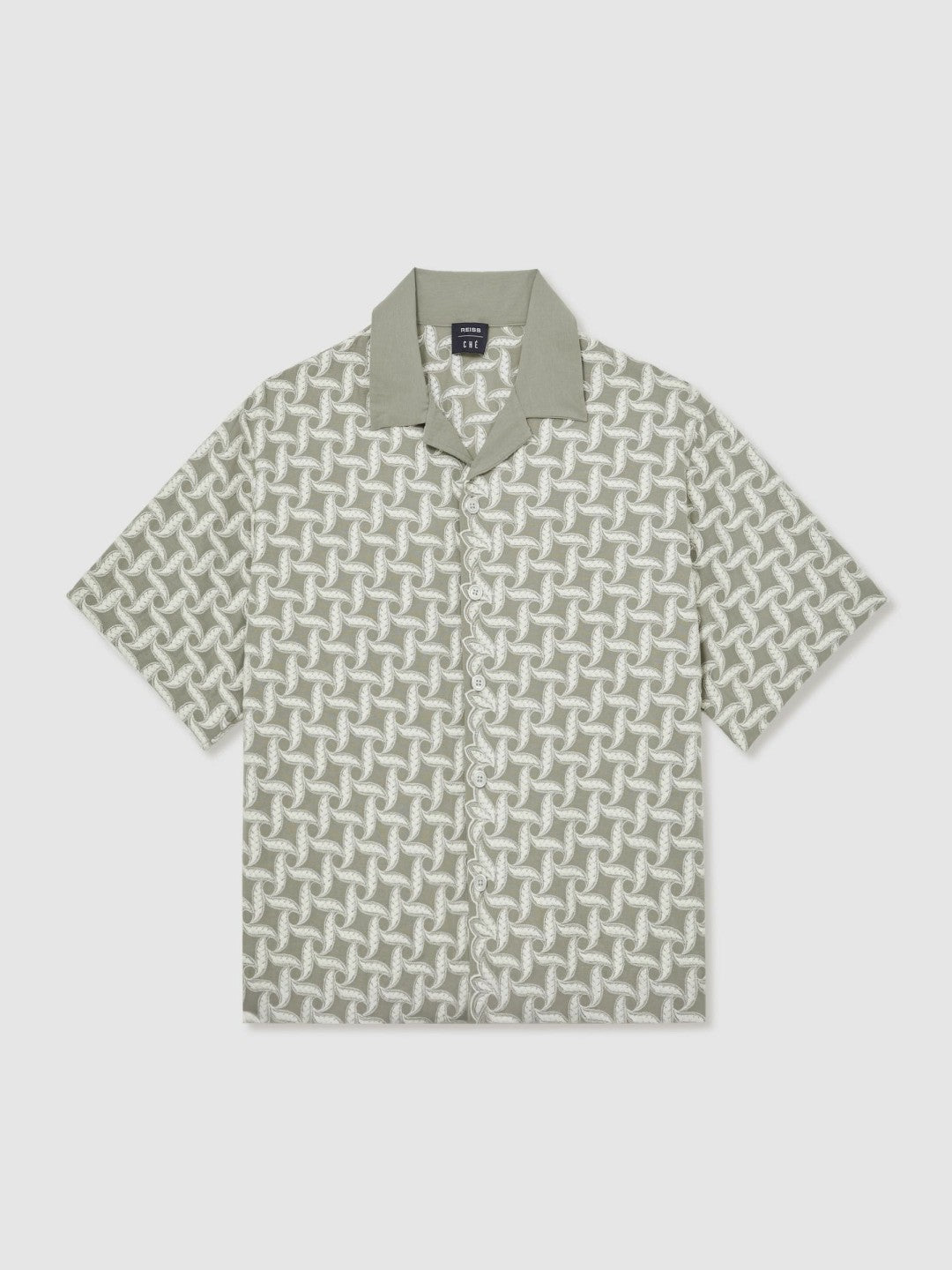 | Ché Motif-Embroidered Shirt Sage/White | Men