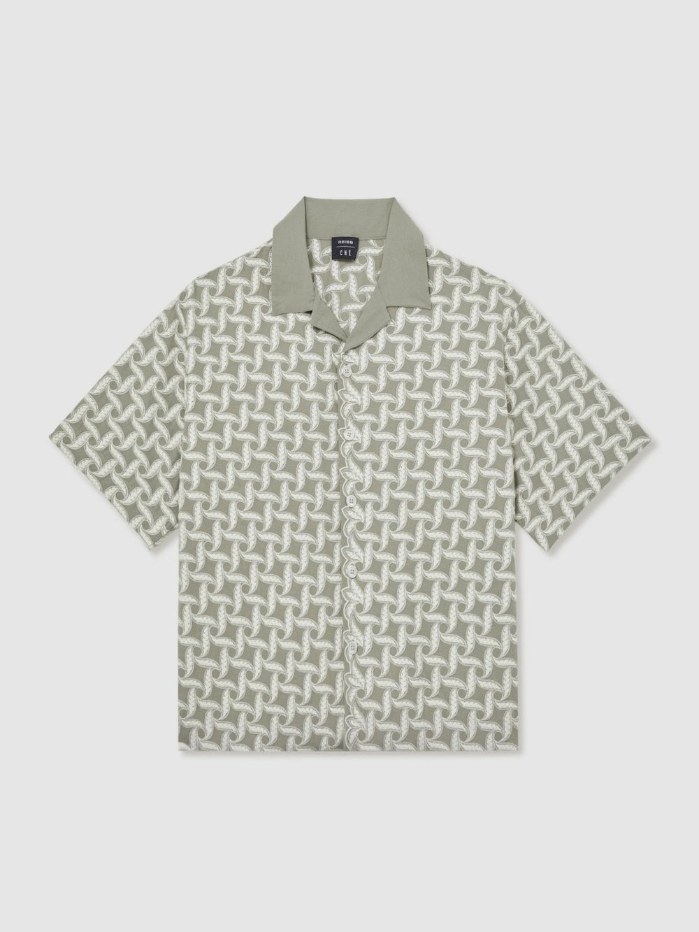 | Ché Motif-Embroidered Shirt Sage/White | Men