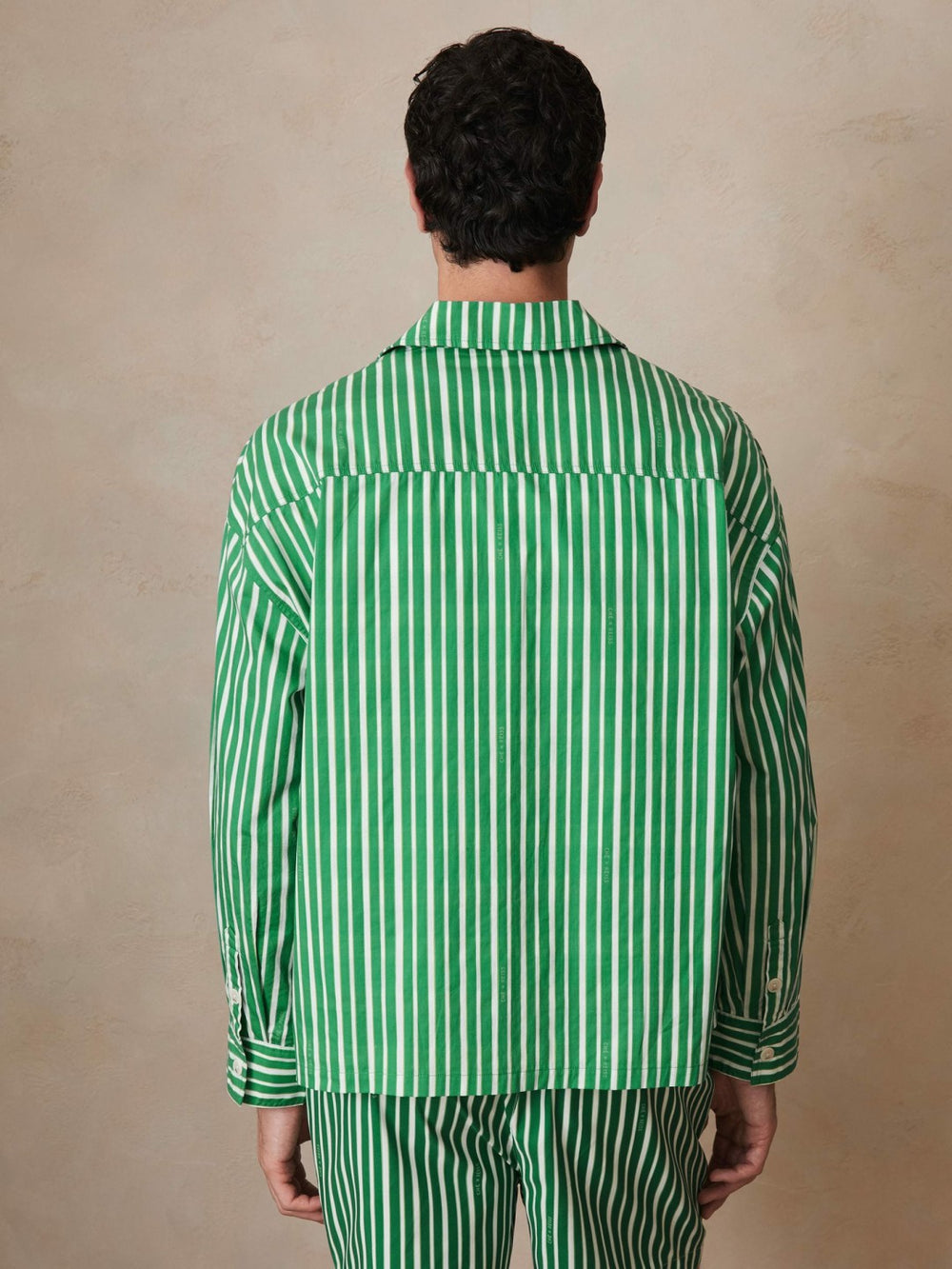 | Ché Poplin Stripe Pocket Shirt Bright Green/White | Men