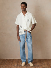 | Ché Cotton-Linen Palm Shirt White | Men