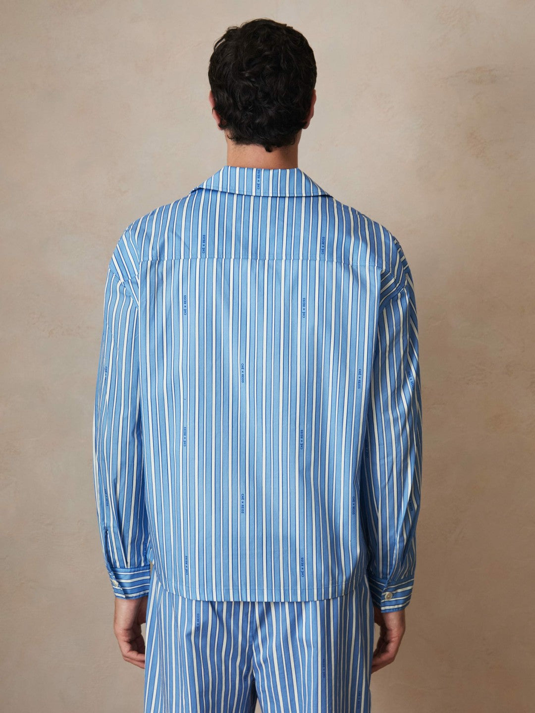 | Ché Poplin Stripe Pocket Shirt Bright Blue/White | Men