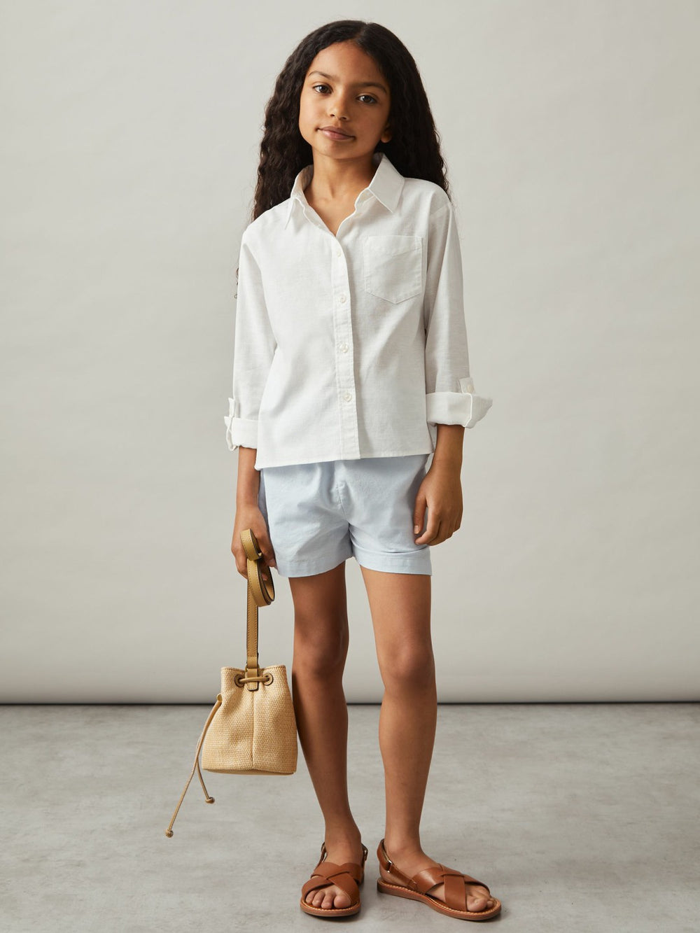 4-9 yrs Linen Roll-Cuff Shirt Ivory | Children & Baby