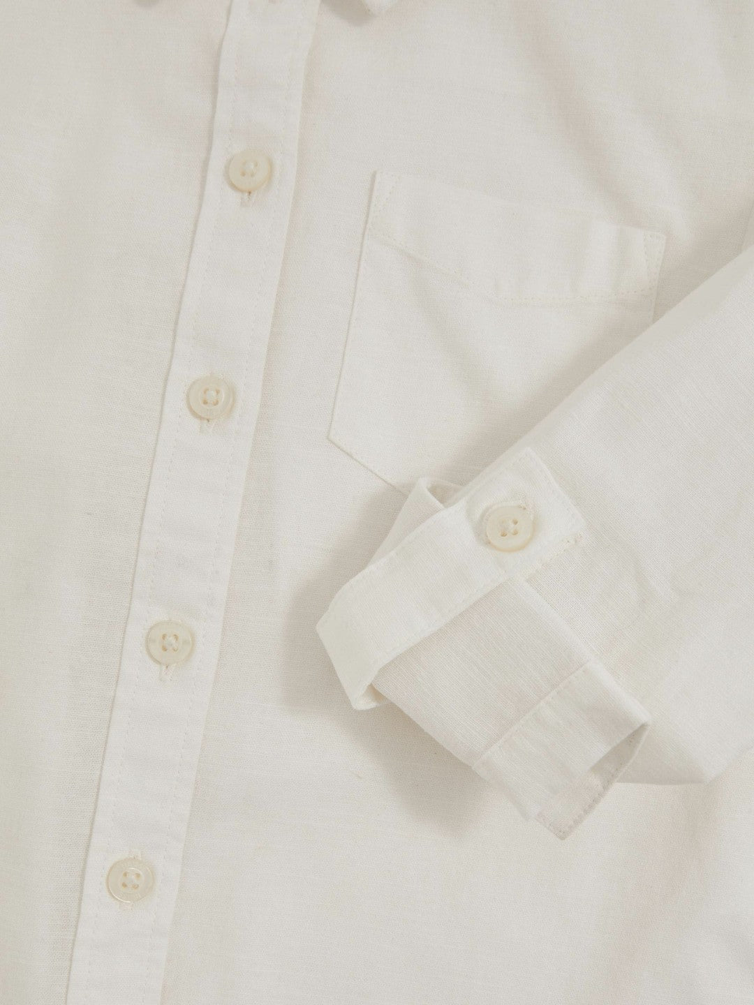 4-9 yrs Linen Roll-Cuff Shirt Ivory | Children & Baby