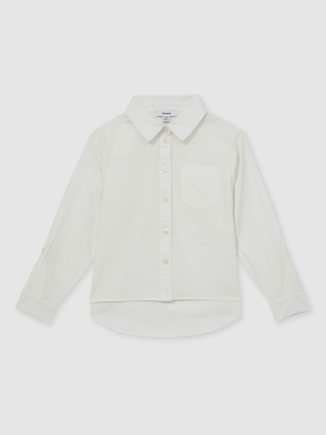 13-14 yrs Linen Roll-Cuff Shirt Ivory | Children & Baby