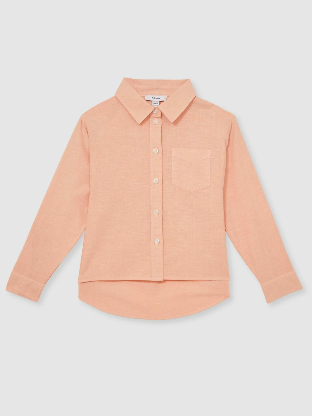 9-13 yrs Linen Roll-Cuff Shirt Peach | Children & Baby