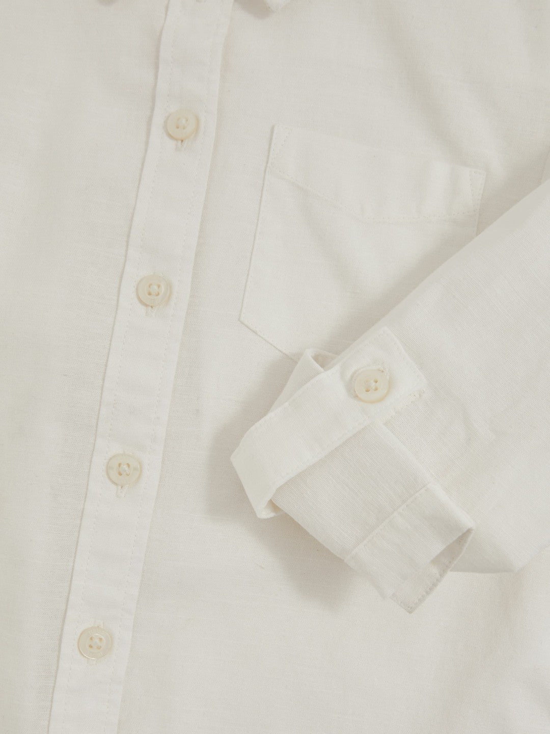 9-13 yrs Linen Roll-Cuff Shirt Ivory | Children & Baby
