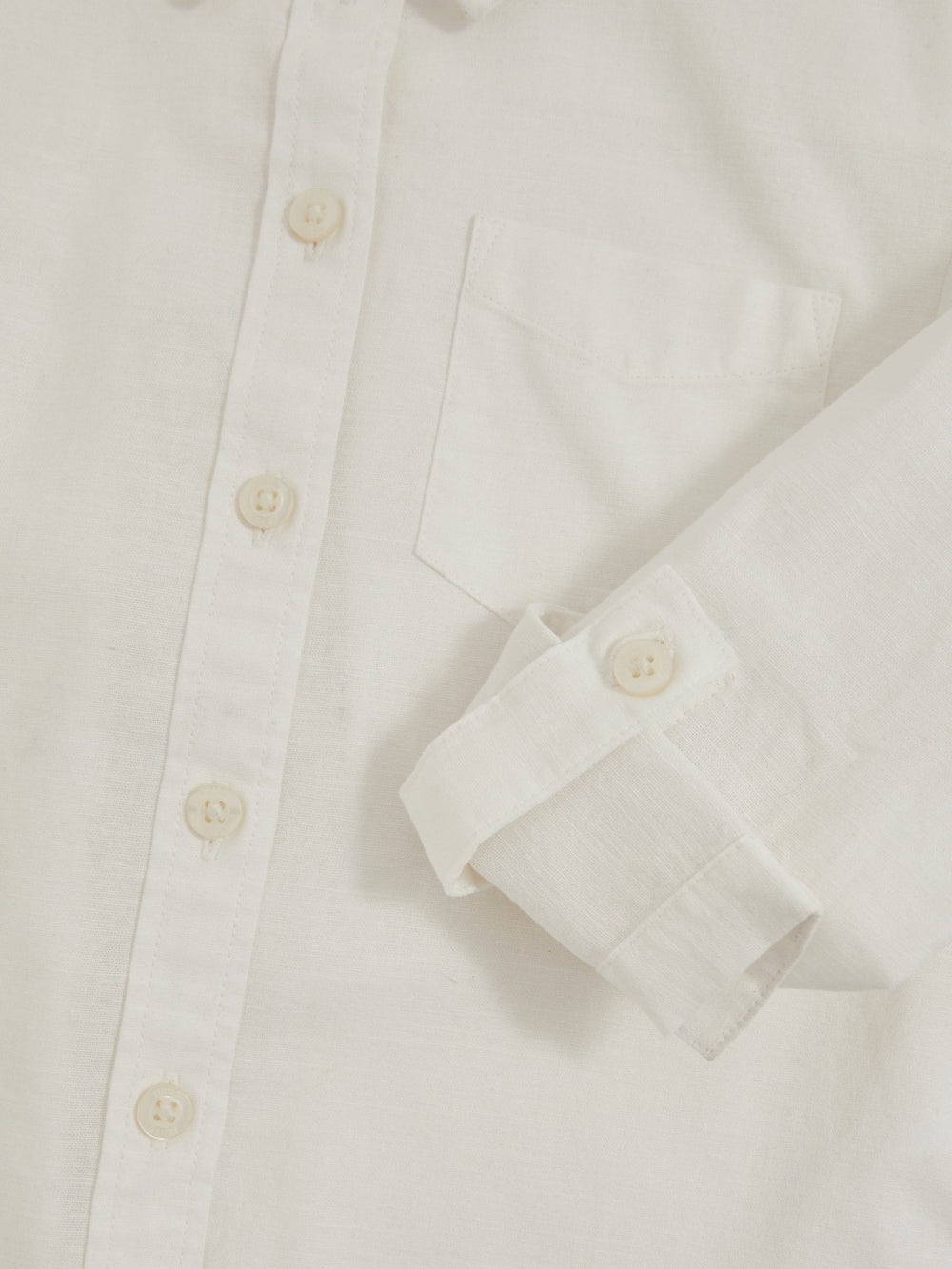 9-13 yrs Linen Roll-Cuff Shirt Ivory | Children & Baby