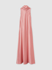 Petite Satin Cape Maxi Dress Pink | Women