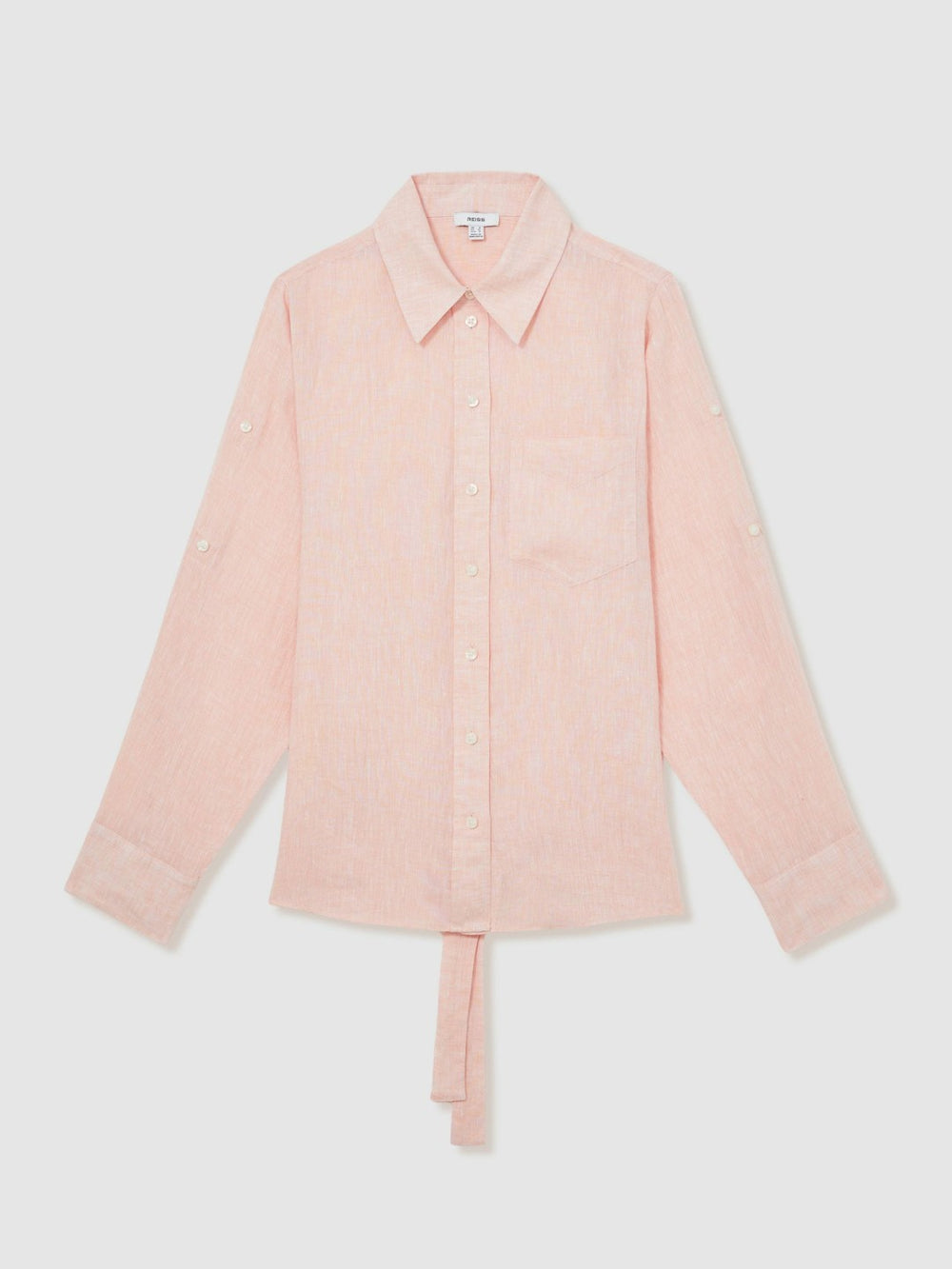 Linen Tie-Back Shirt Pale Pink | Women
