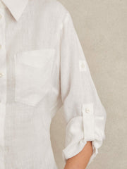 Linen Tie-Back Shirt White | Women