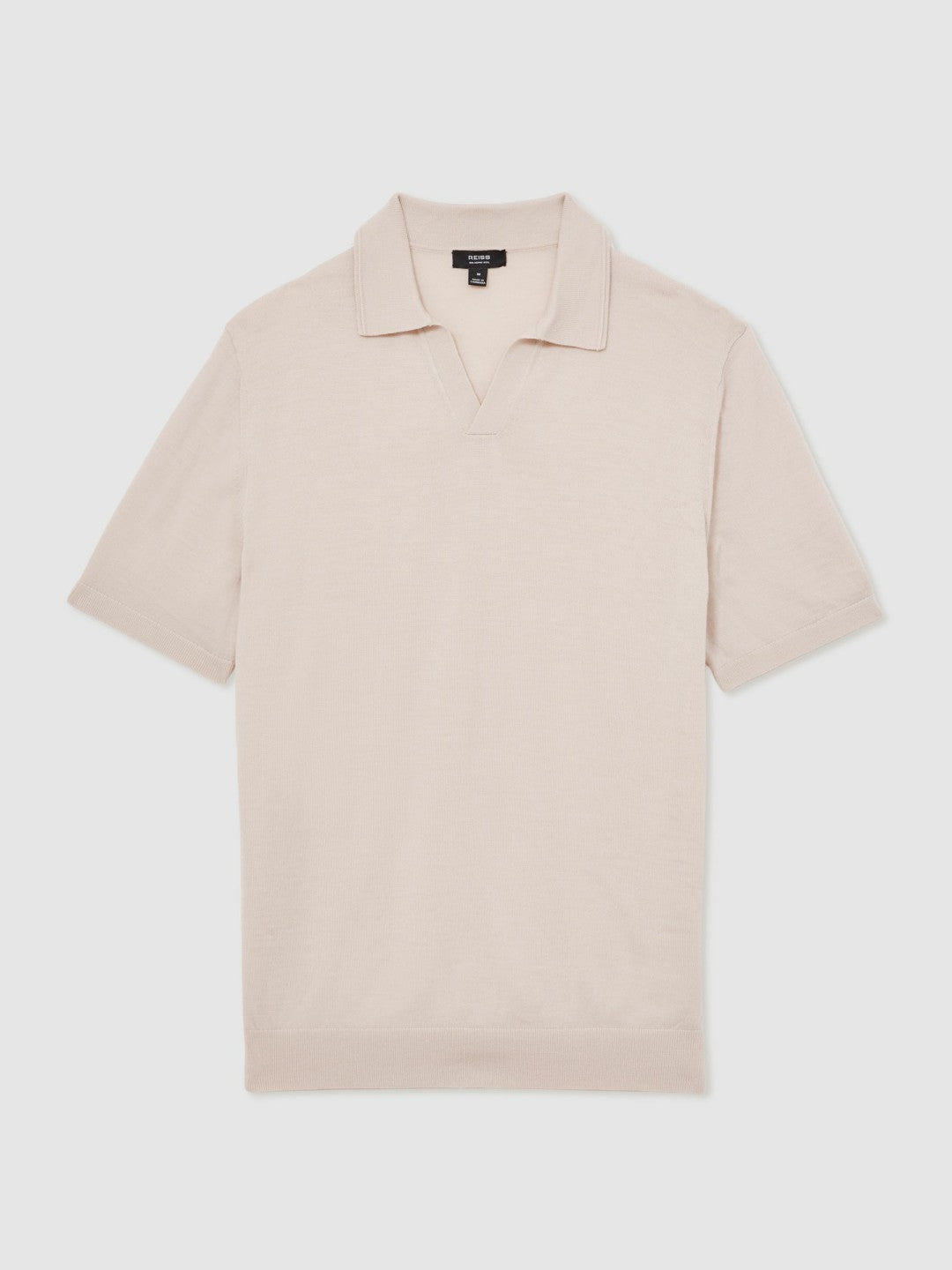 Merino Wool Open Collar Polo Shirt Beige | Men