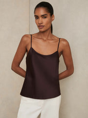 Silk Cami Top Burgundy | Women