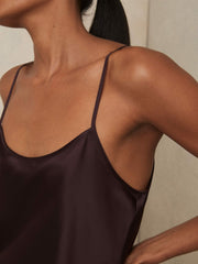 Silk Cami Top Burgundy | Women