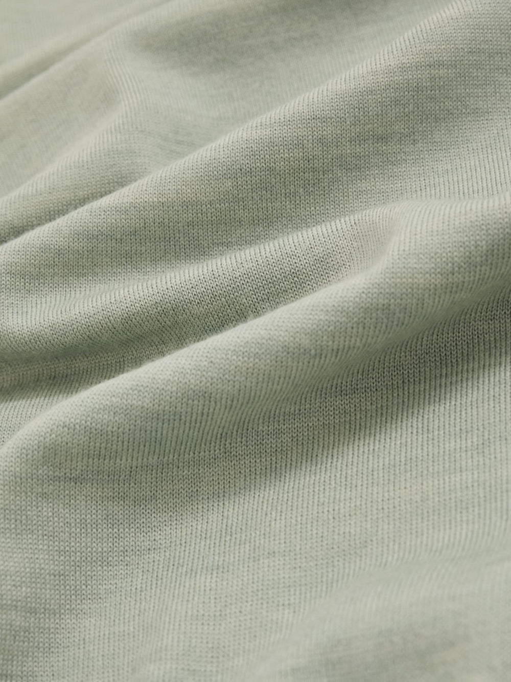 Merino Wool Open Collar Polo Shirt Sage Green Melange | Men