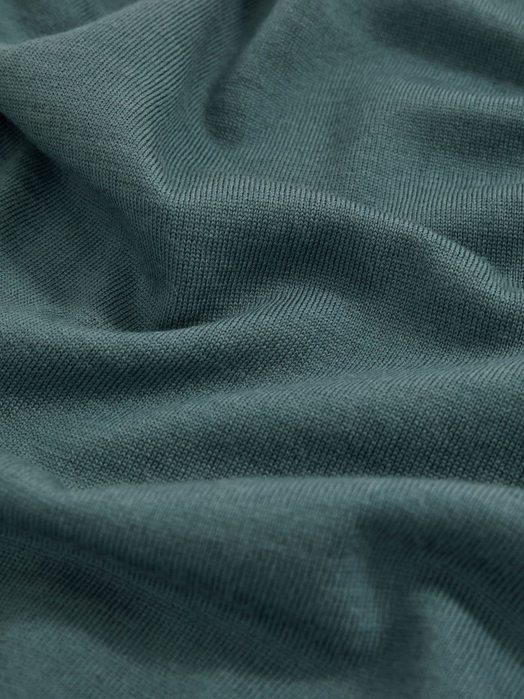 Merino Wool Open Collar Polo Shirt Orion Blue | Men