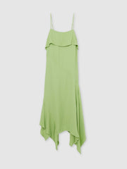 Ruffle-Detail Midi Dress Green | Women