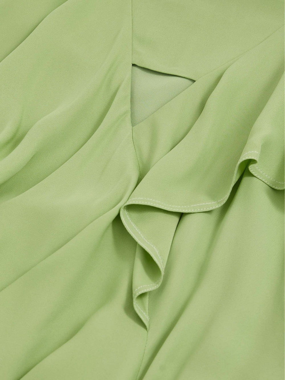 Ruffle-Detail Midi Dress Green | Women