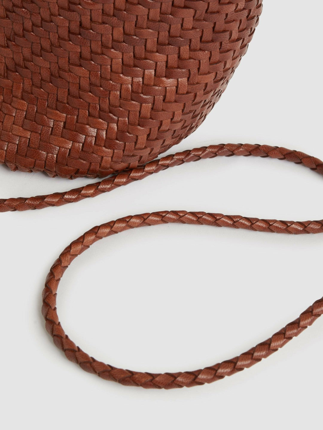 Leather Woven Mini Tote Bag Tan | Women