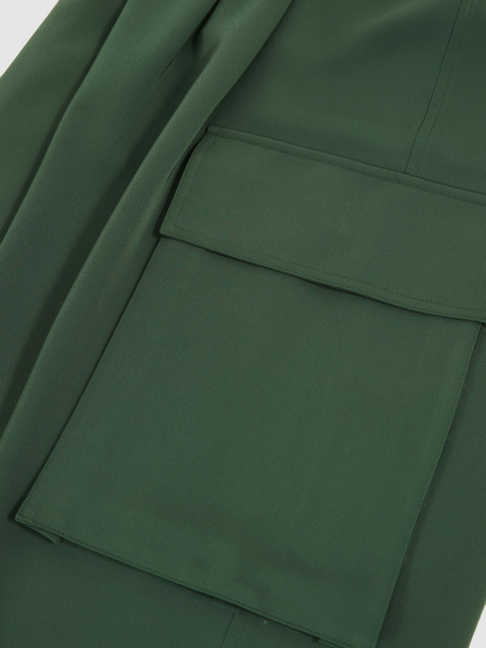 Wide-Leg Pleated Cargo Trousers Green | Women