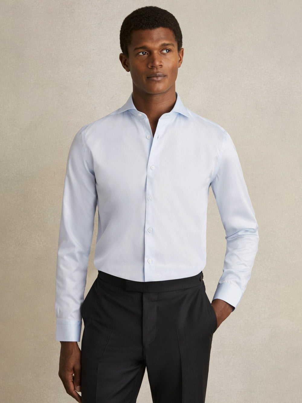 Slim Fit Slim-Fit Cotton Double-Cuff Shirt Soft Blue | Men