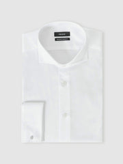 Double-Cuff Two-Fold Cotton Shirt White | Men