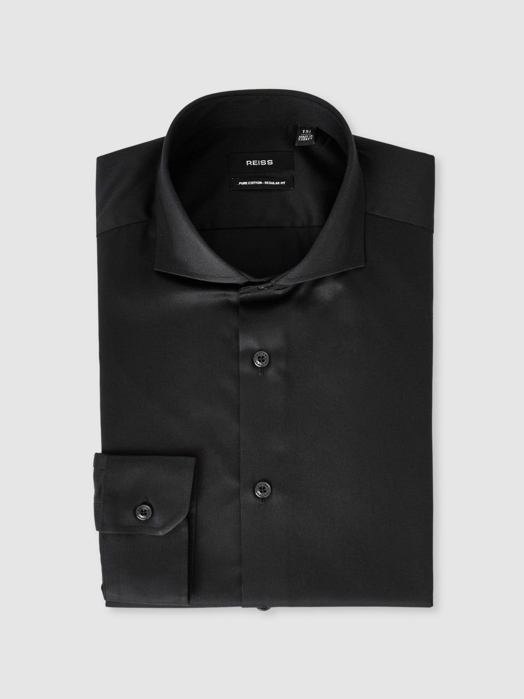 Slim Fit Slim-Fit Cotton Double-Cuff Shirt Black | Men