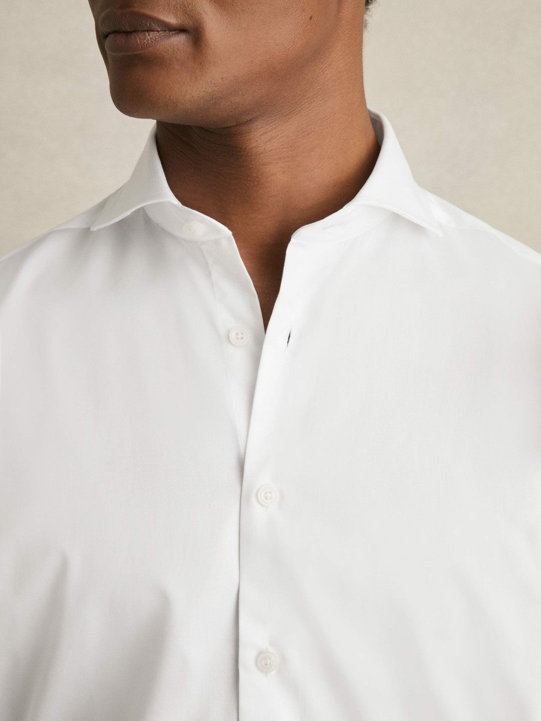 Regular Fit Slim-Fit Cotton Double-Cuff Shirt White | Men