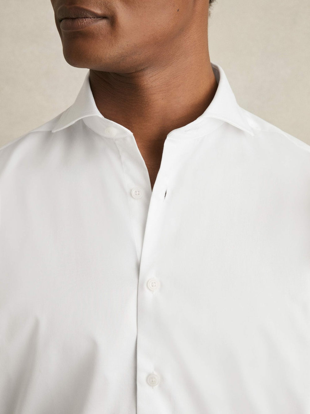 Regular Fit Slim-Fit Cotton Double-Cuff Shirt White | Men