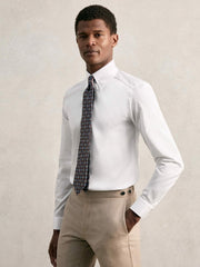 Slim Fit Cotton Pin Collar Shirt White | Men