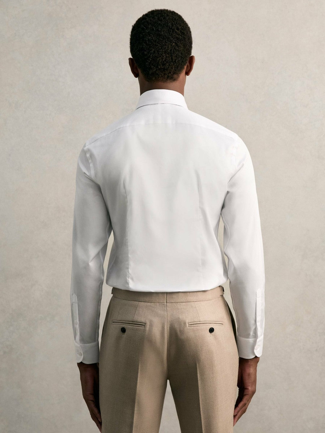 Slim Fit Cotton Pin Collar Shirt White | Men