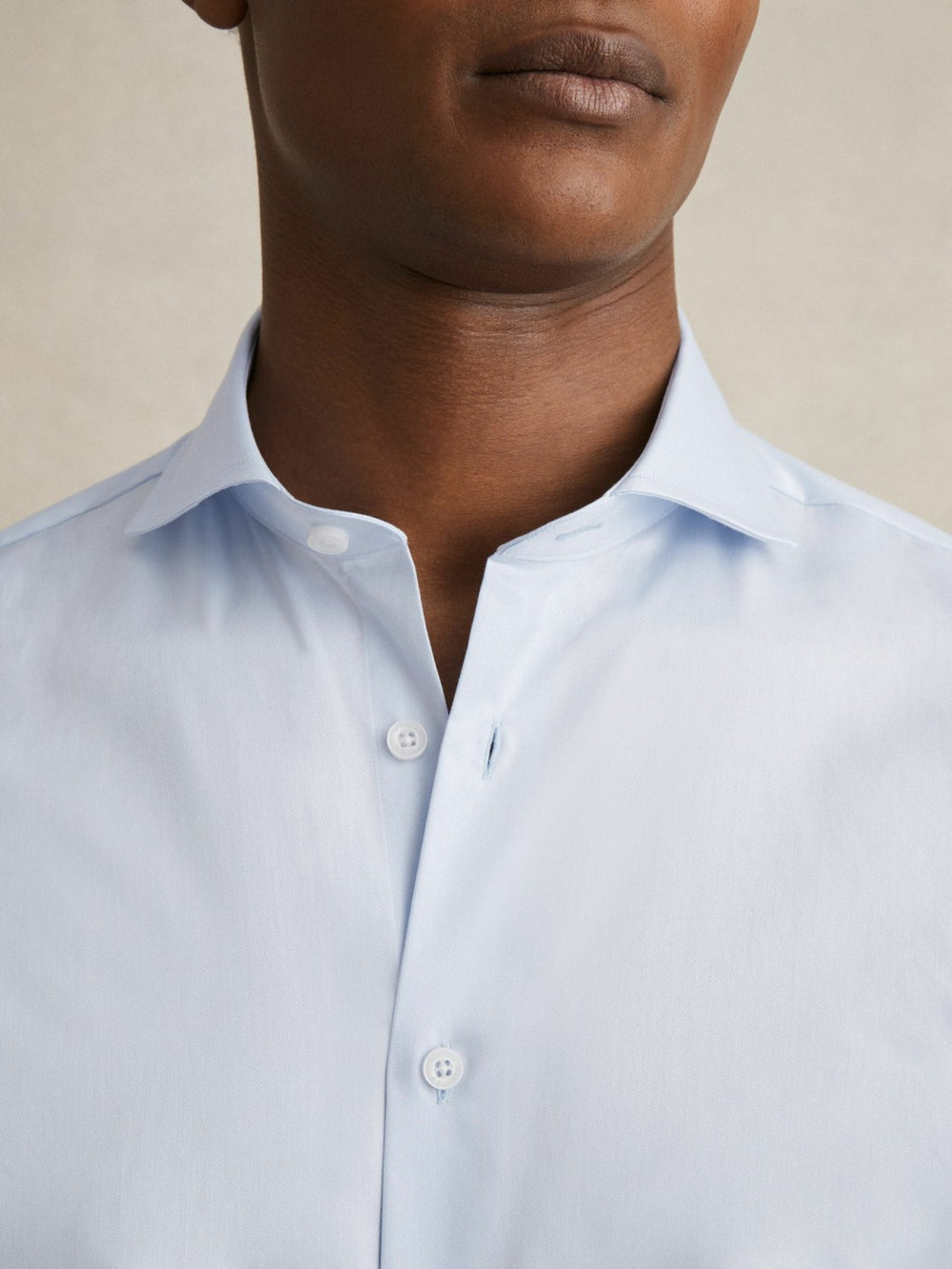 Regular Fit Slim-Fit Cotton Double-Cuff Shirt Soft Blue | Men