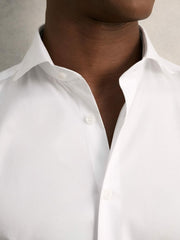 Slim Fit Slim-Fit Cotton Double-Cuff Shirt White | Men