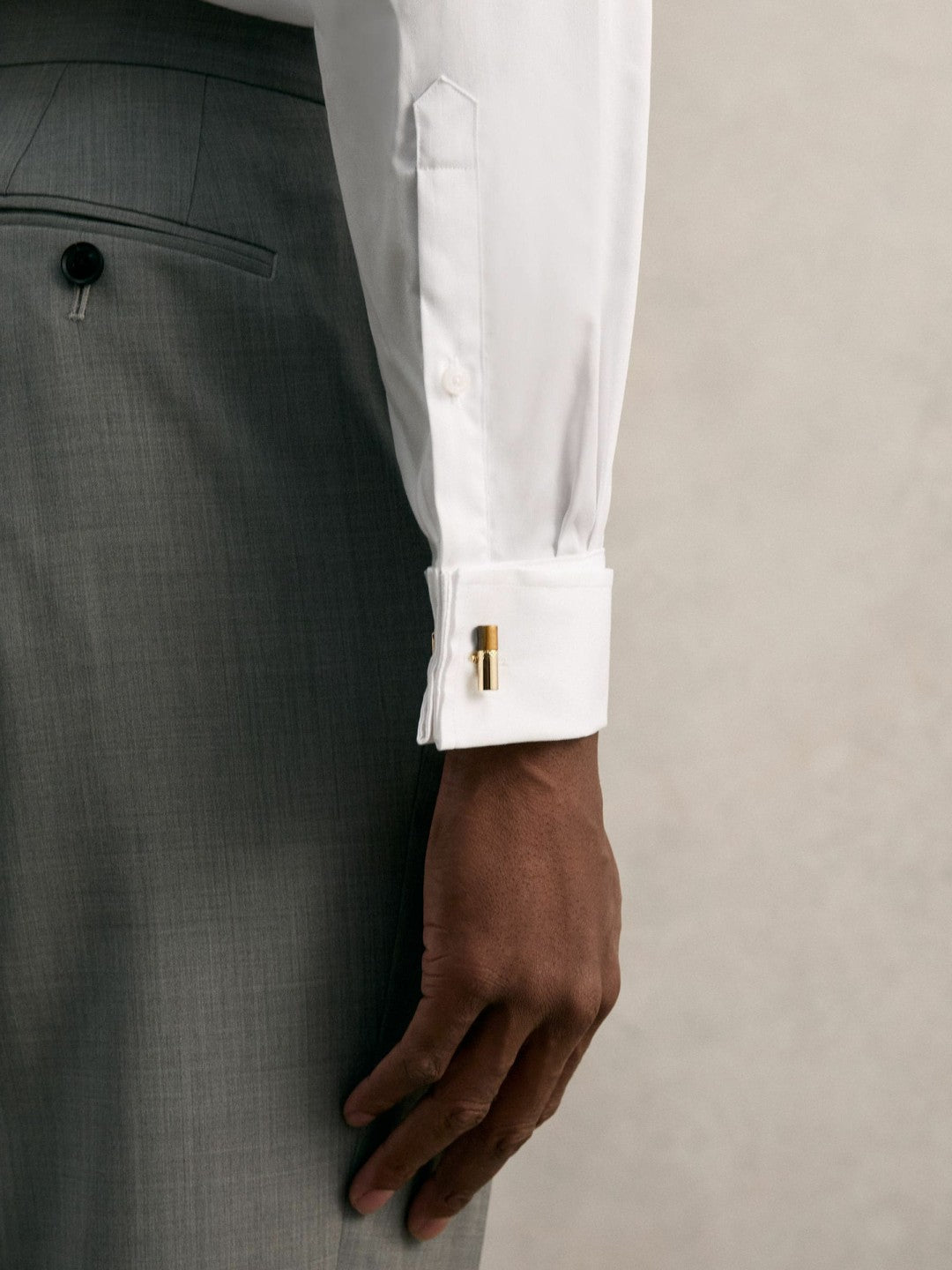 Slim Fit Slim-Fit Cotton Double-Cuff Shirt White | Men