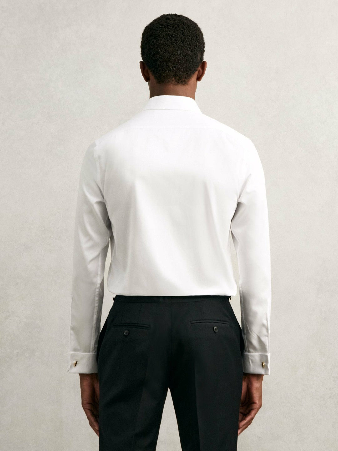 Regular Fit Slim-Fit Cotton-Sateen Shirt White | Men