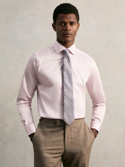 Regular Fit Cotton Sateen Shirt Pink | Men