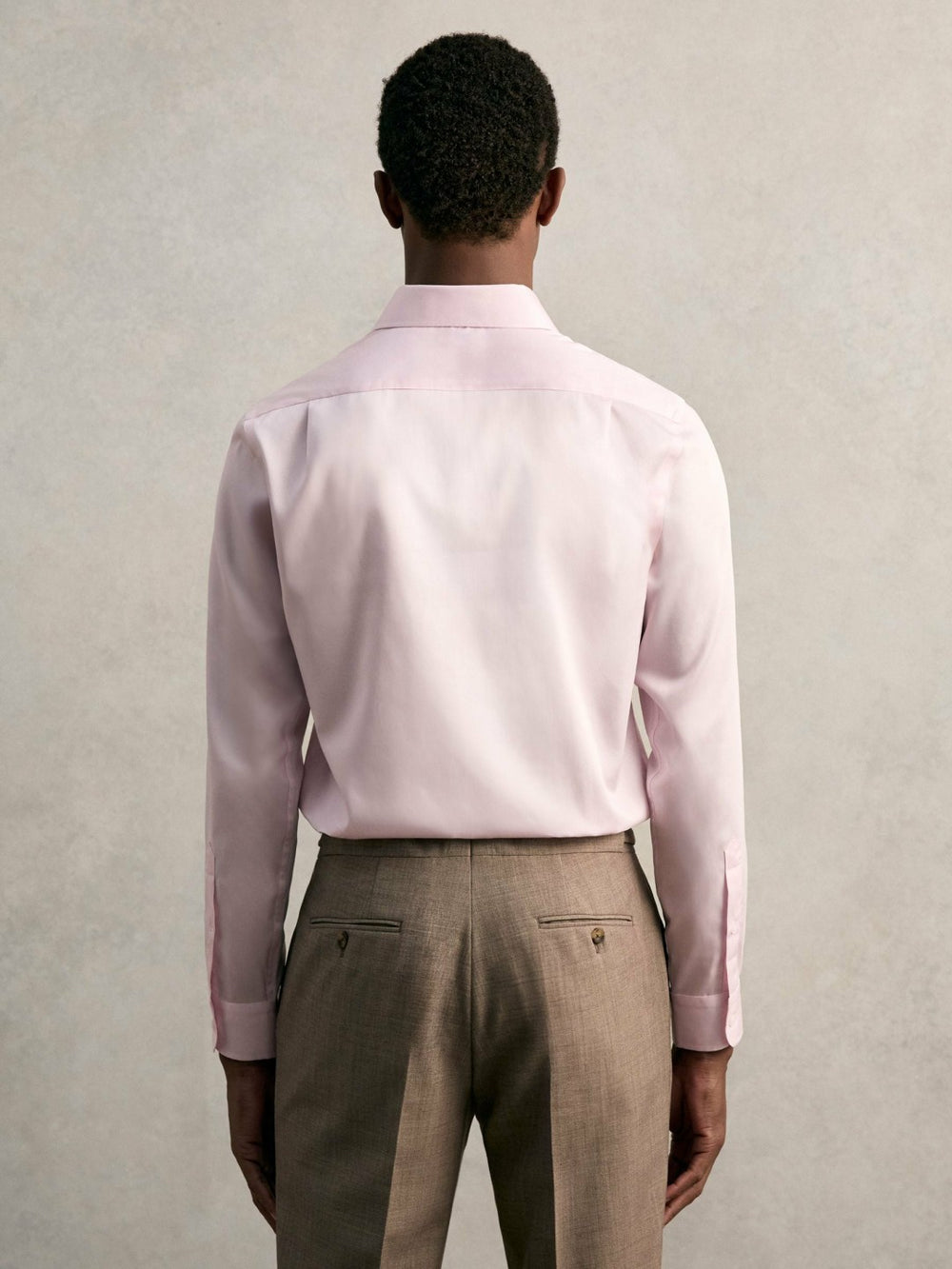 Regular Fit Cotton Sateen Shirt Pink | Men