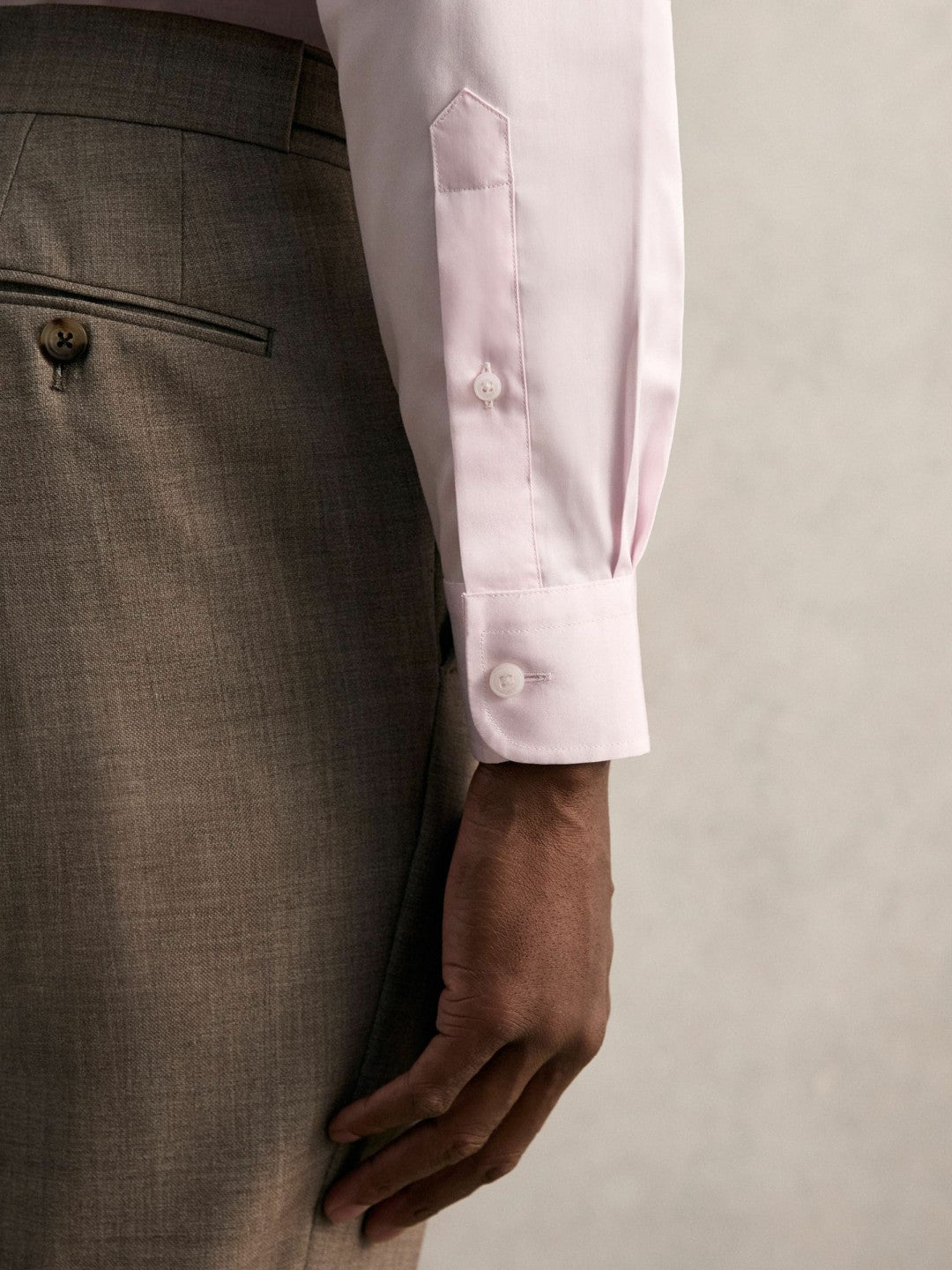Regular Fit Cotton Sateen Shirt Pink | Men
