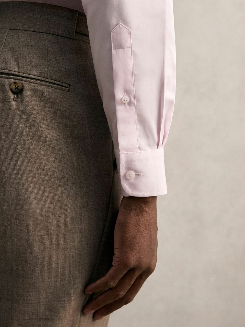 Regular Fit Cotton Sateen Shirt Pink | Men