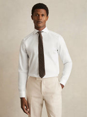 Slim Fit Cotton-Twill Two-Fold Shirt Slim-Fit White | Men