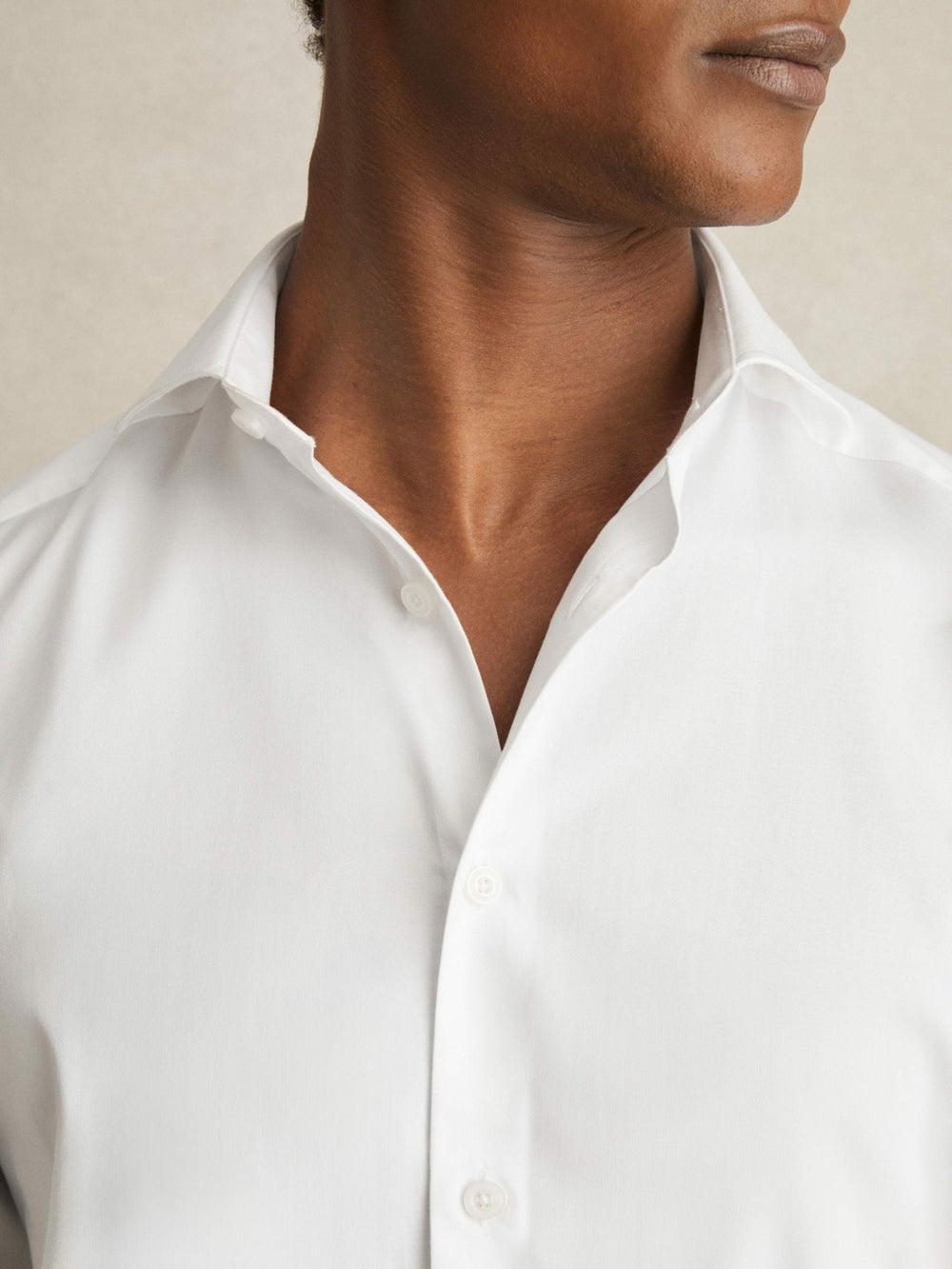 Slim Fit Cotton-Twill Two-Fold Shirt Slim-Fit White | Men
