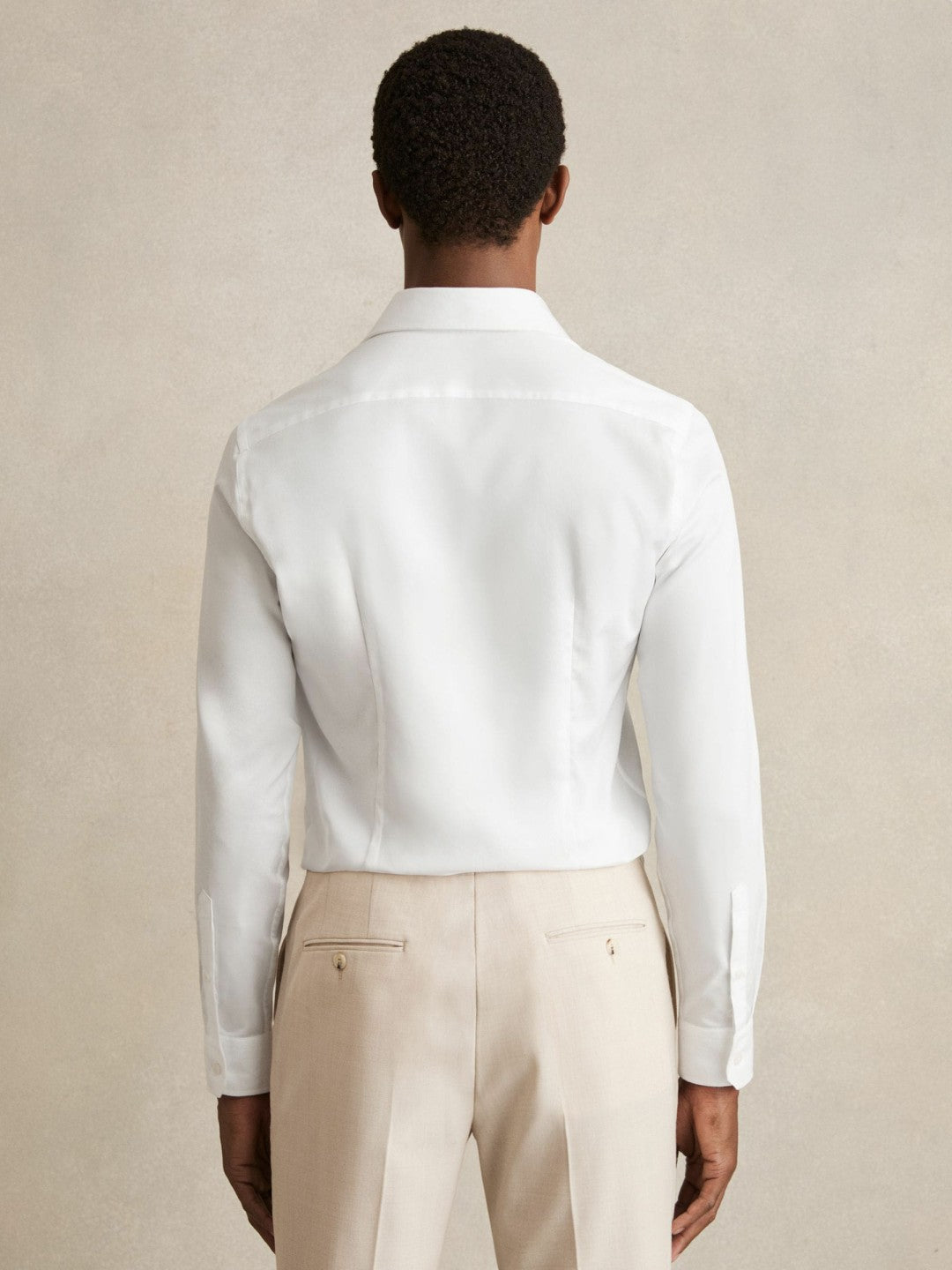 Slim Fit Cotton-Twill Two-Fold Shirt Slim-Fit White | Men