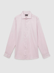 Regular Fit Slim-Fit Cotton-Sateen Shirt Pink | Men