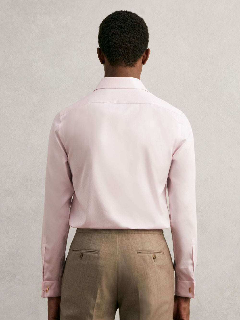 Regular Fit Slim-Fit Cotton-Sateen Shirt Pink | Men