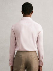 Regular Fit Slim-Fit Cotton-Sateen Shirt Pink | Men
